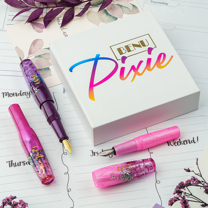 Benu Pixie Pocket Fountain Pen Magenta Madness Set of 3