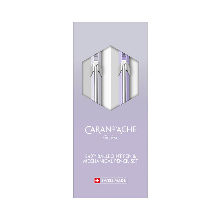 Caran d'Ache Special Edition 849 Ballpoint Pen & 844 Mechanical Pencil 0.5mm Set Blooming Lavender