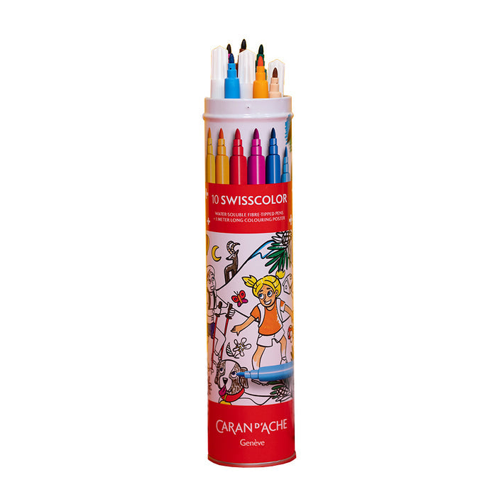 Caran d'Ache Swisscolor Fibre-Tipped Pens Tube of 10