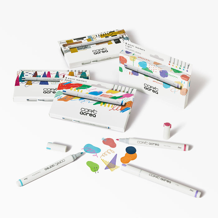 Copic Acrea Paint Marker Set of 6 Vivid Colours