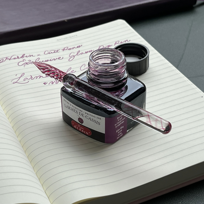 Cult Pens x Jacques Herbin Glass Dip Pen Larme De Cassis