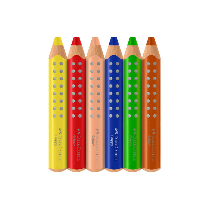 Faber-Castell Grippy Colour Pencil Set Of 6 With Sharpener