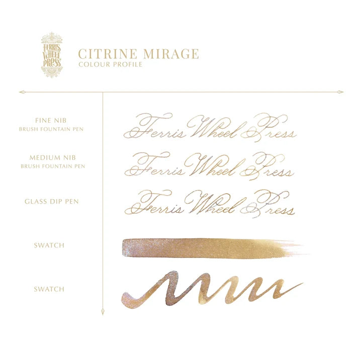 Ferris Wheel Press Ferritales Fountain Pen Ink 20ml Citrine Mirage