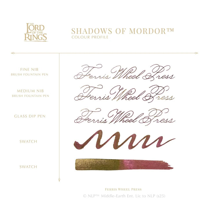 Ferris Wheel Press Lord of the Rings Fountain Pen Ink 28ml Shadows of Mordor