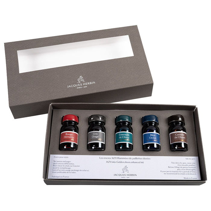 Jacques Herbin 1670 Inks Collection Gift Box of 5 10ml Inks