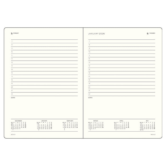 LEUCHTTURM1917 Daily Planner 2027 Hardcover Medium A5 Black