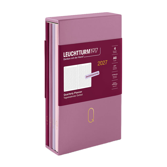 LEUCHTTURM1917 Quarterly Daily Planner 2027 Pocket A6 Shades of Rose