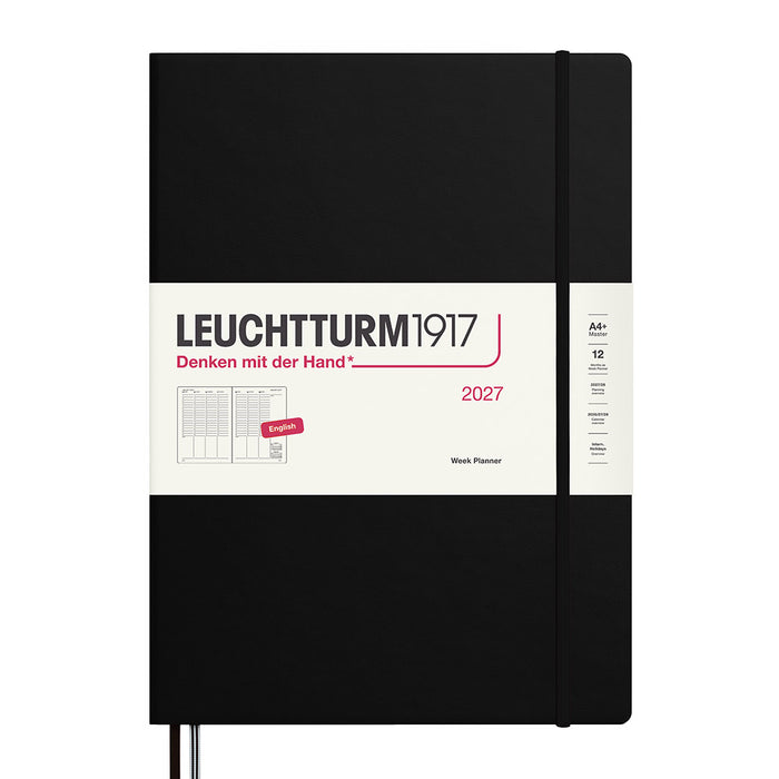LEUCHTTURM1917 Week Planner 2027 Hardcover Master A4+ Black