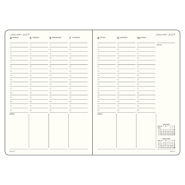 LEUCHTTURM1917 Week Planner 2027 Hardcover Master A4+ Black