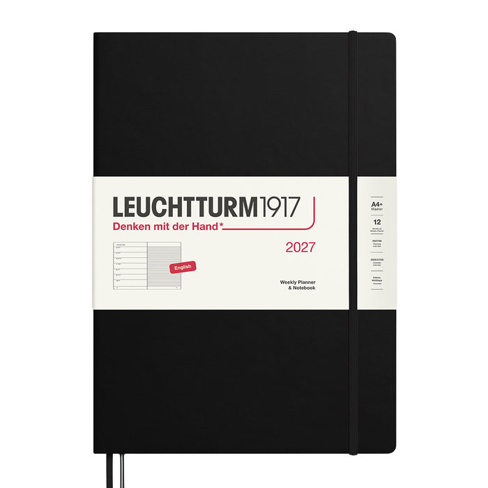 LEUCHTTURM1917 Weekly Planner & Notebook 2027 Hardcover Master A4+ Black