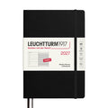 LEUCHTTURM1917 Weekly Planner & Notebook 2027 Hardcover Medium A5 Black