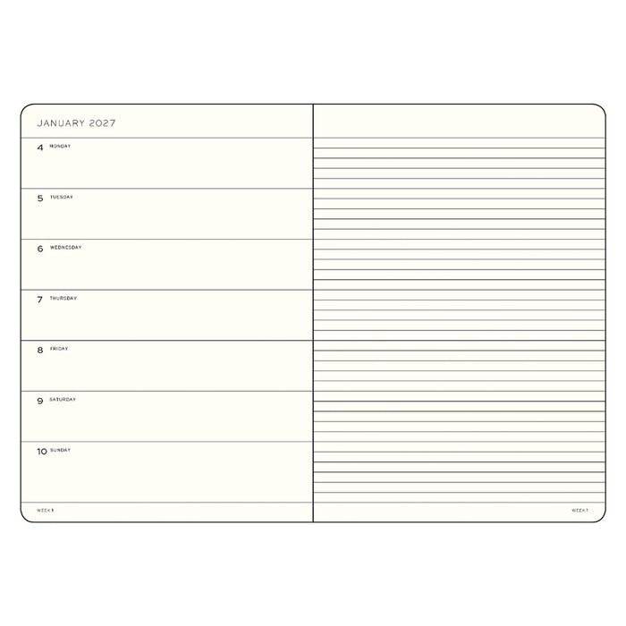 LEUCHTTURM1917 Weekly Planner & Notebook 2027 Softcover Pocket A6 Black
