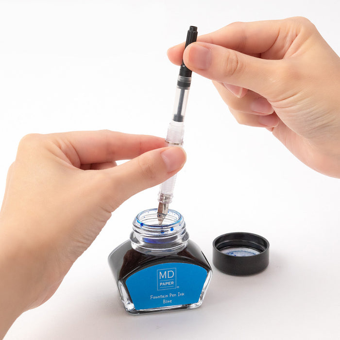 Midori MD Fountain Pen With Bottled Ink Limited Edition Blue by Midori at Cult Pens