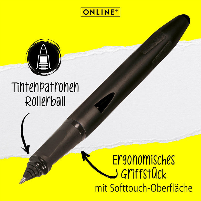 ONLINE Switch Plus Rollerball Pen with Stylus Tip Black