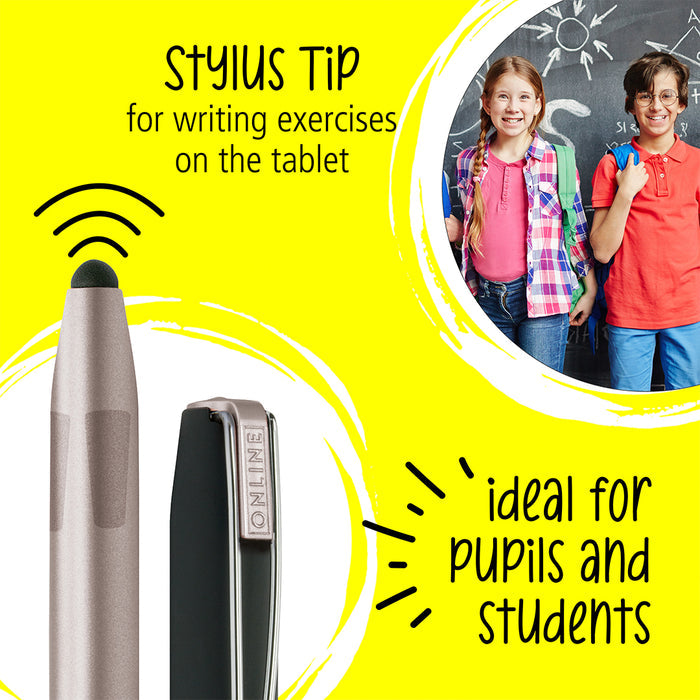 ONLINE Switch Plus Rollerball Pen with Stylus Tip Silver
