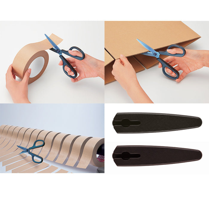 PLUS Fitcut Curve Scissors Premium Titanium-Coated Blue by PLUS at Cult Pens