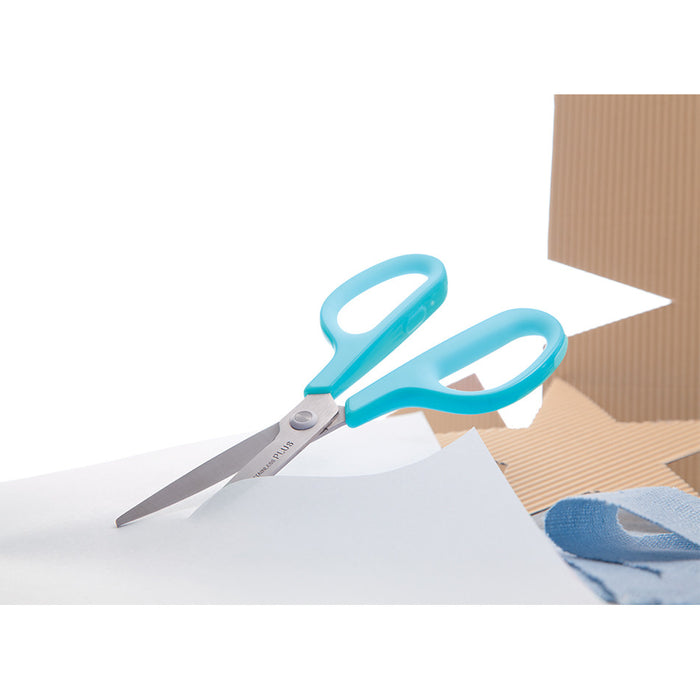 PLUS Fitcut Curve Smart Scissors Stainless Steel Blue Left Handed by PLUS at Cult Pens