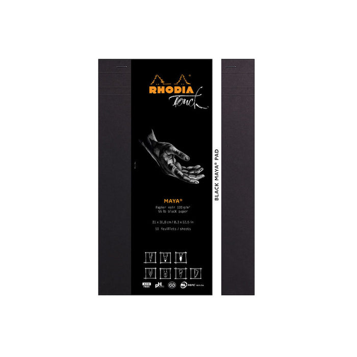 Rhodia Touch Maya Pad Black A4 Blank by Rhodia at Cult Pens
