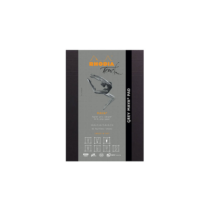 Rhodia Touch Maya Pad Grey A5 Cross 'N' Dot by Rhodia at Cult Pens