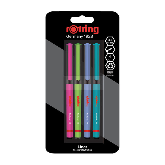 rotring Fineliner 0.4mm Set of 4 Assorted