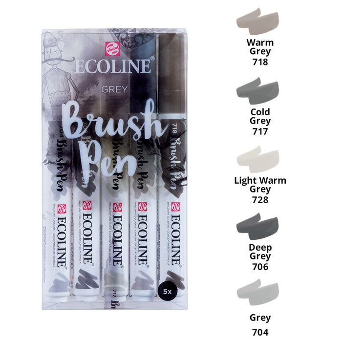 Royal Talens Ecoline Brush Pens Assorted Set of 5 by Royal Talens Ecoline at Cult Pens