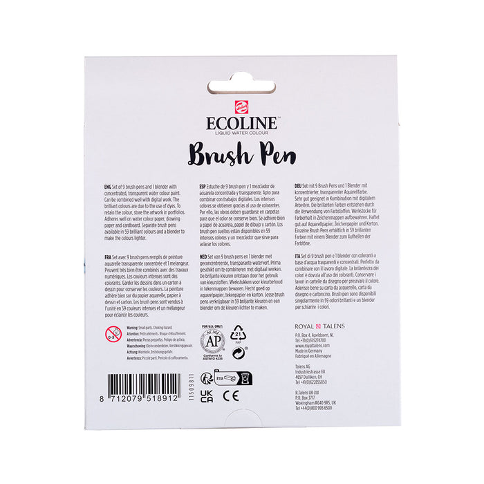 Royal Talens Ecoline Brushpen Set of 10 Pastel
