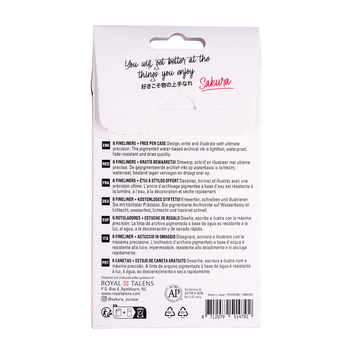 Sakura Pigma Micron Drawing Pen Set of 6