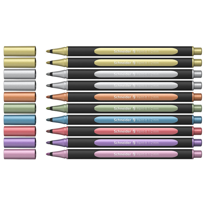 Schneider Paint-It Metallic Marker 020 1-2mm Box of 10 Assorted by Schneider at Cult Pens
