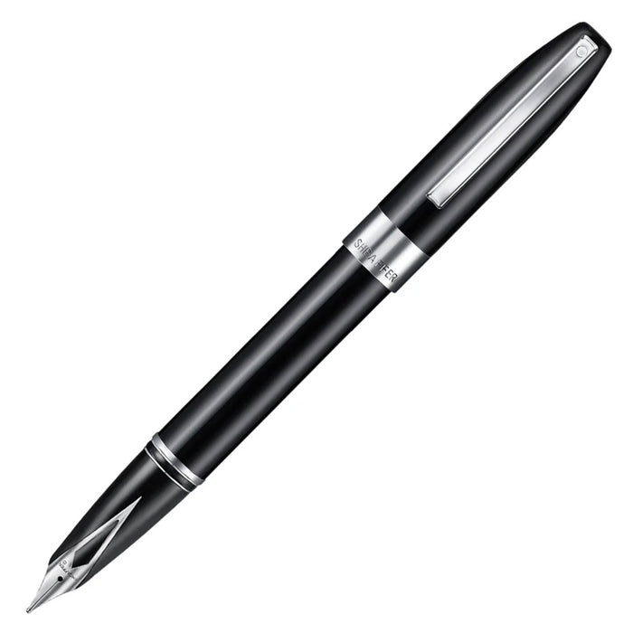 Sheaffer Legacy Fountain Pen Black with Chrome Trim and Leather Case Medium