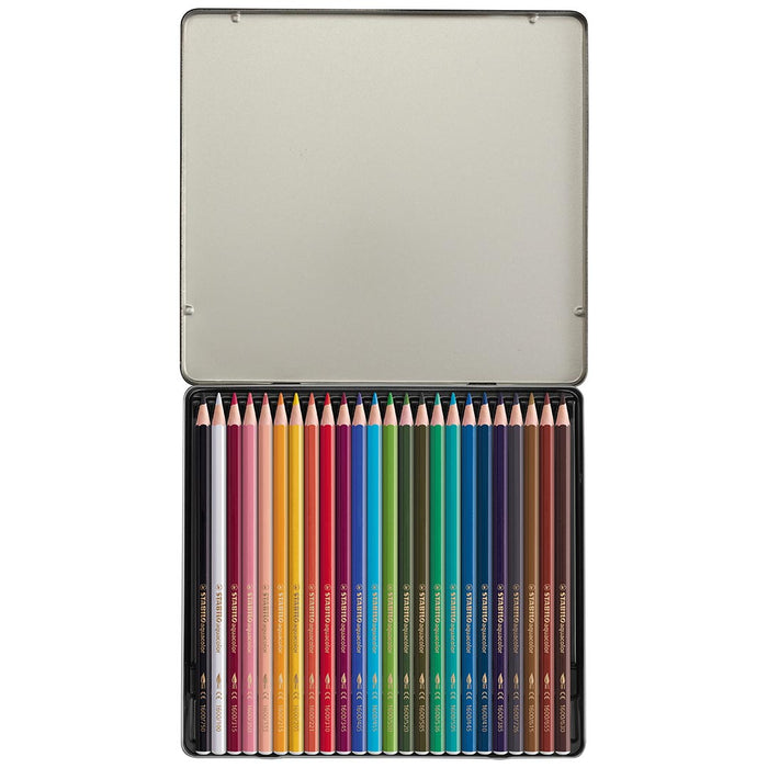 STABILO Aquacolor Metal Tin Of 24 Assorted Colours Arty by Stabilo at Cult Pens