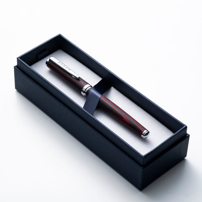 Tom Hessin Edinburgh Wooden Barrel Fountain Pen Forth Bridge Red