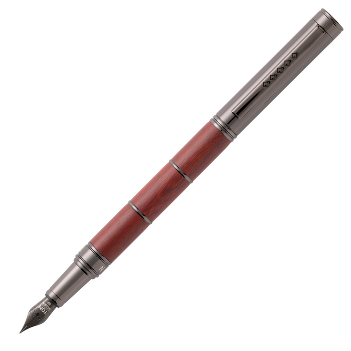 Tom Hessin Revolution Fountain Pen & Ballpoint Pen Set Ironbridge Wood Barrel with Gunmetal Trim