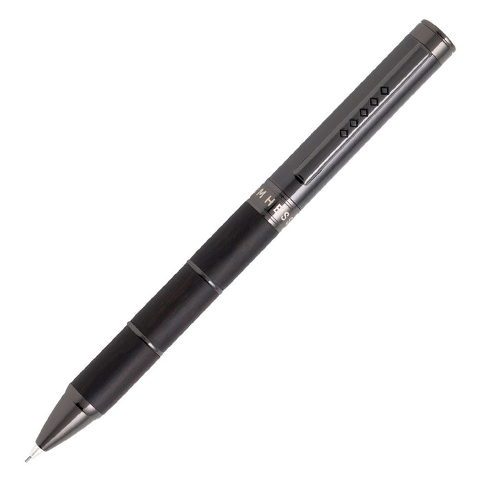 Tom Hessin Revolution Mechanical Pencil Charcoal Black Wood Barrel with Gunmetal Trim