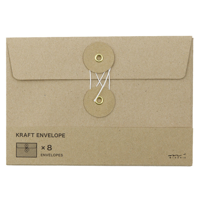 TRAVELER'S COMPANY Kraft String Envelope Medium Horizontal Brown by TRAVELER'S COMPANY at Cult Pens