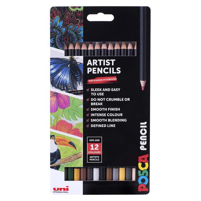 Uni POSCA Pencil Assorted Set of 12 Terra by Uni at Cult Pens