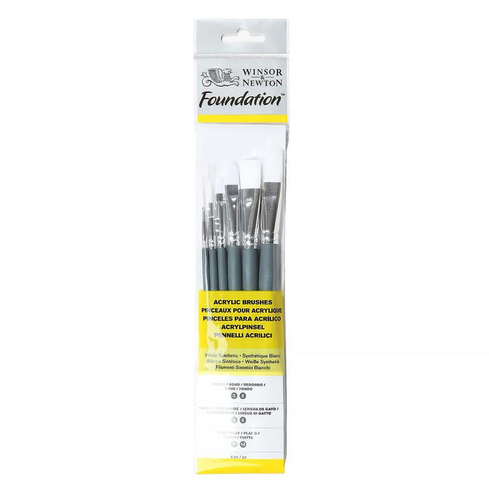 Winsor & Newton Foundation Watercolour Synthetic Brush 6 Pack