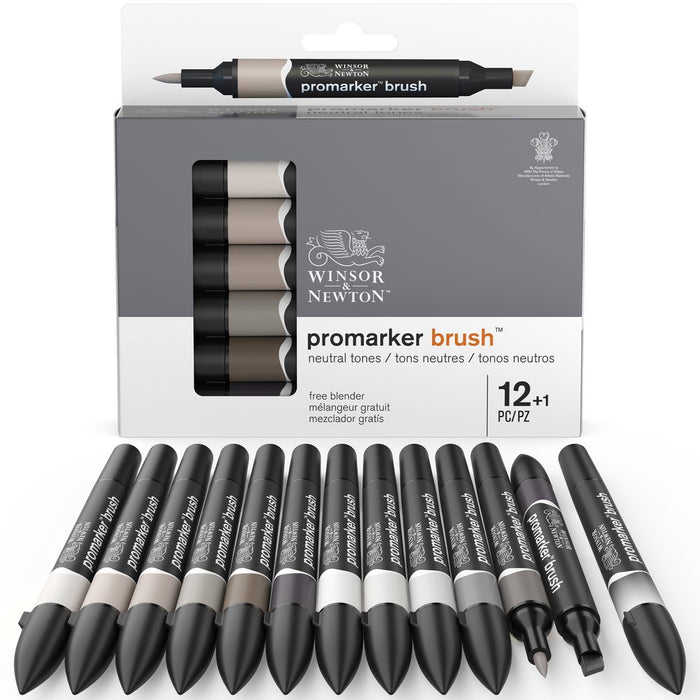 Winsor & Newton Promarker Brush Set of 12 Neutral Tones