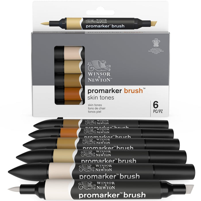 Winsor & Newton Promarker Brush Set of 6 Skin Tones