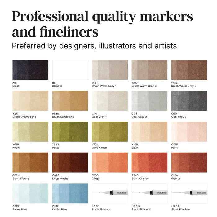 Winsor & Newton Promarker Graphic Art Wallet Interiors