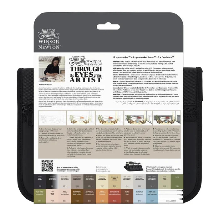 Winsor & Newton Promarker Graphic Art Wallet Interiors
